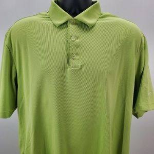 Nike Golf Dry Fit Mens Size Large Green Athletic Polo Shirt Solid
